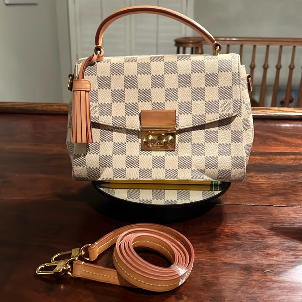 LOUIS VUITTON Damier Azure Croisette Crossbody Bag